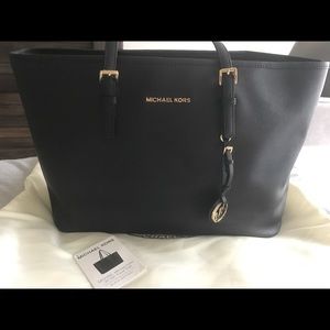 Michael Kors Black Saffiano Travel Tote